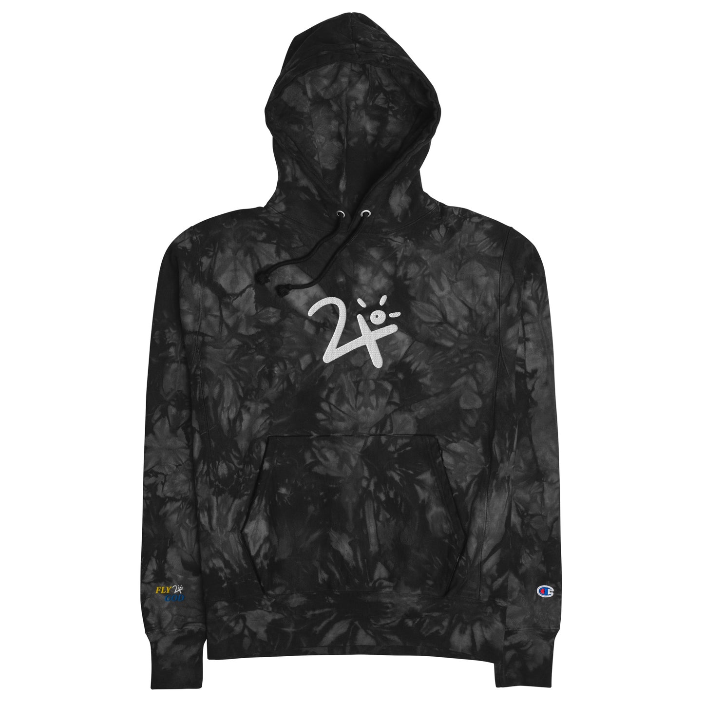 2x10 Fly God Embroidered Champion tie-dye Hoodie